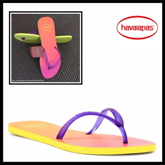 Havaianas Shoes - HAVAIANAS OMBRÉ PRINT SLIDES FLIP FLOPS SANDAL A3C